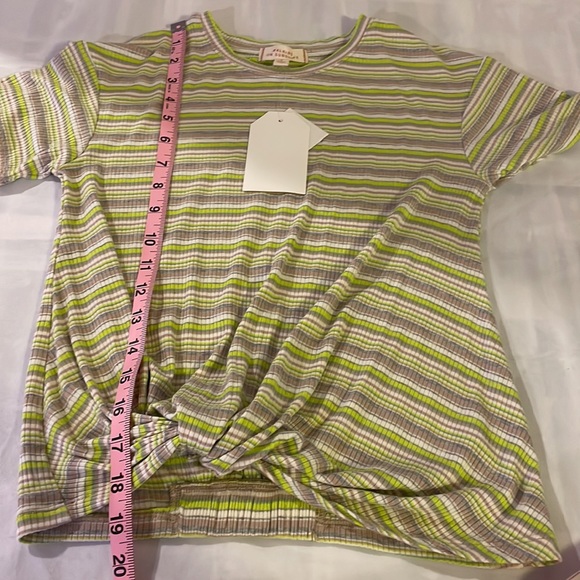 Y2K Style Walking on Sunshine Striped Twist Side Front Top - Picture 9 of 11